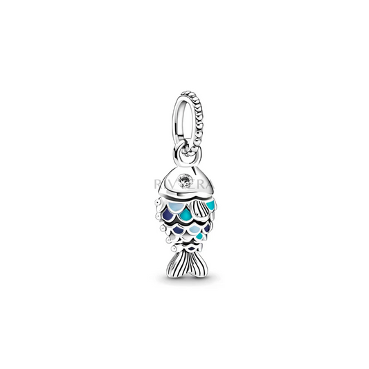 Blauer Fisch Charm