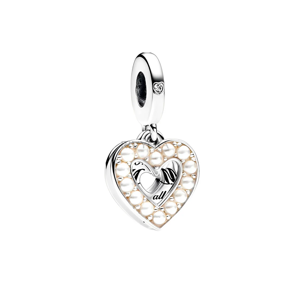 Eingefasstes Herz Charm