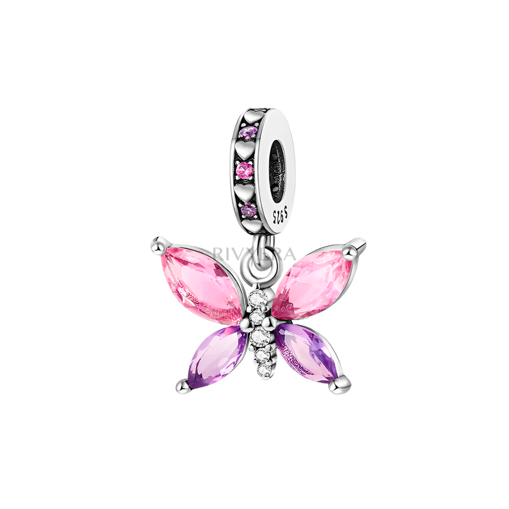 Rosa Schmetterling Charm