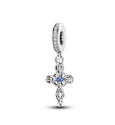 Blaues Kreuz Charm